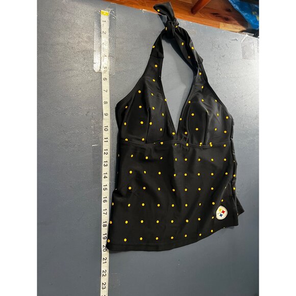 NFL Team Apparel Steelers Polka Dot Tankini Swim  Top M Swim Beach Vacation Reso - Picture 2 of 8